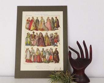 フランスアンティーク新聞　ル　プティ　ジャーナル　リトグラフ額装品 パリのファッション】貴婦人たちと子ども 額付きリトグラフ画