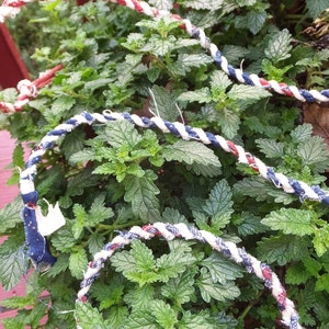 Red White & Blue Rope Garland Rustic Patriotic Fourth of July Decoration 6 ft Garland Mantel Decor Xmas Garland Primitive Americana Decor image 5