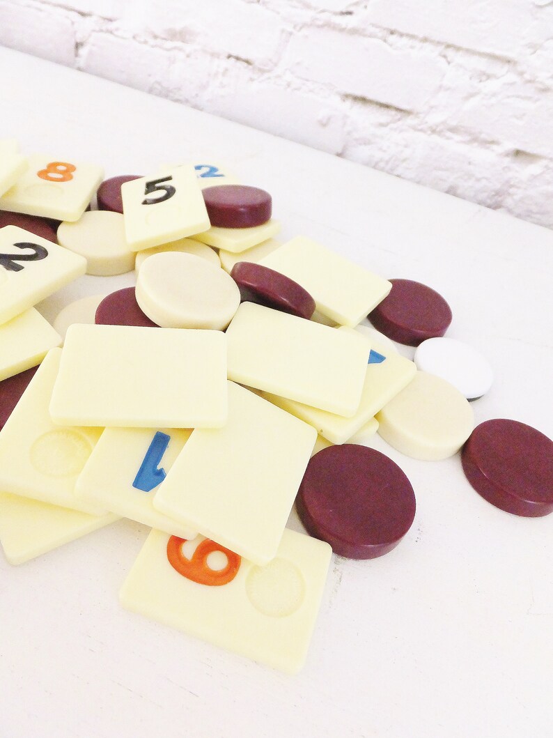 Vintage 1970's Plastic Rummikub Game Pieces Rummy Playing Etsy