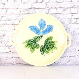Vintage Zell Majolica Platter: 1930s German Floral Ceramic Plate