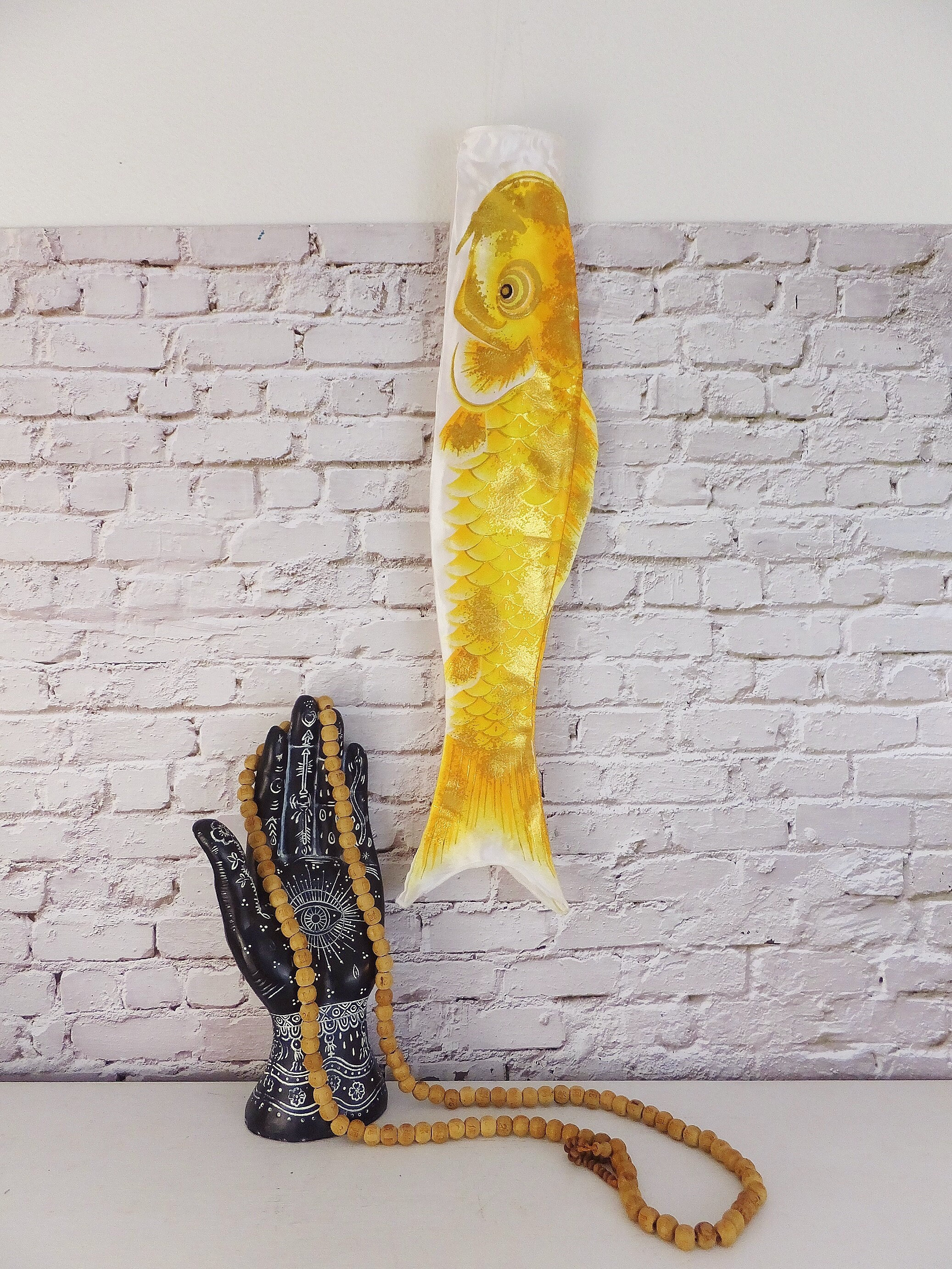 Yellow Gold Koi Fish Windsock Flag Japanese Boys Day Flag