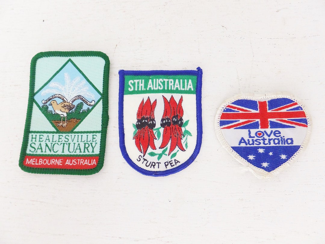 Vintage Australian Patch Vintage Patches Sturt Pea Patch Melbourne Lyre