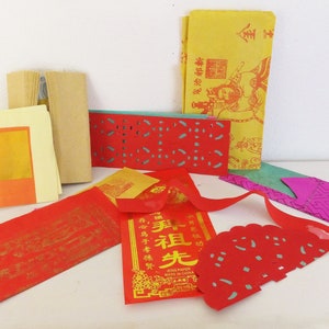 Confezione assortita di carta Joss Carta rituale cinese Joss Decorazione boho asiatica Carta velina asiatica Carta colorata dell'aldilà Carta cinese