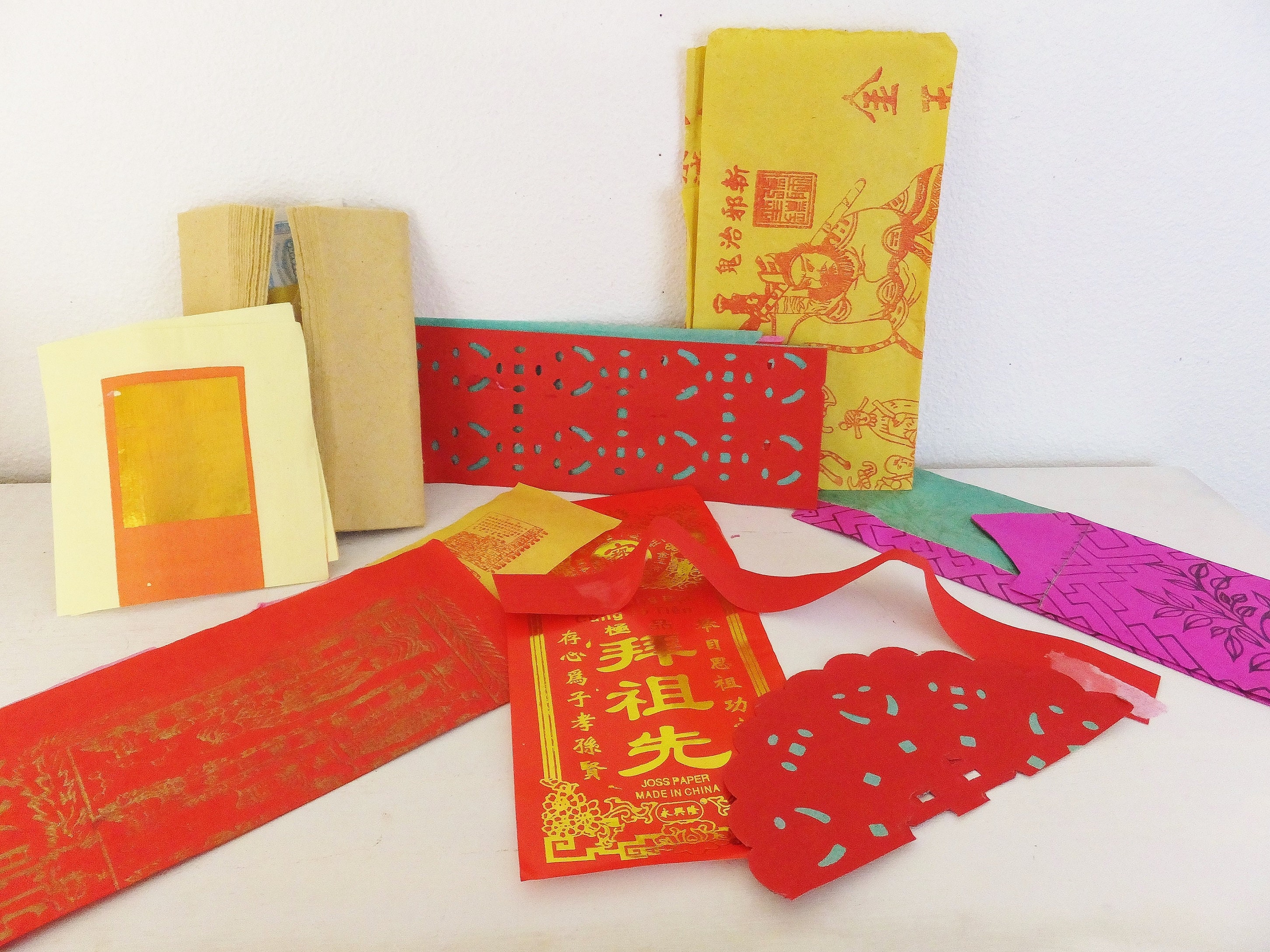 Joss Paper Assortment Pack Chinese Joss Ritual Paper Asian Boho Decor Asian  Tissue Paper Colorful Afterlife Paper Chinese Paper 