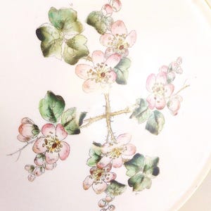 Vintage Milk Glass Cake Plate Stand: Floral Wedding Centerpiece image 4
