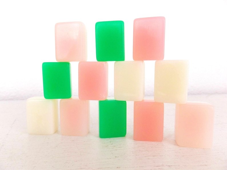Vintage Mahjong Tiles: Acrylic Lucite Game Pieces, Jewelry Supply (12 Random Pieces) image 5