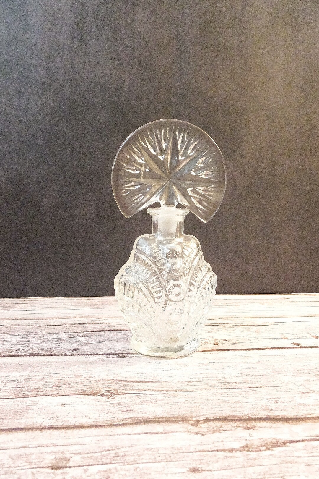 Vintage Glass Perfume Bottle With Stopper Art Deco Perfume Etsy