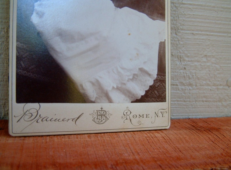 Brainerd Photographers Old Photo Tintype Photography Steampunk Decor Paper Ephemera Victorian Antique Baby Photo in Sepia Black /& White J.M