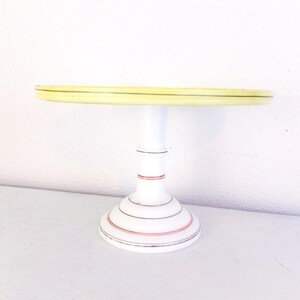 Vintage Milk Glass Cake Plate Stand: Floral Wedding Centerpiece image 3