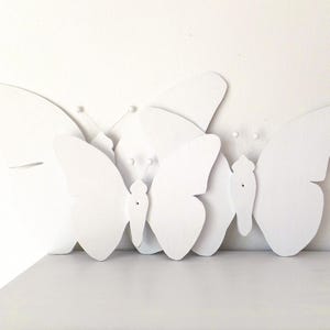Mid Century Modern Butterfly Wall Decor - Set of 3 Painted Wood Butterflies