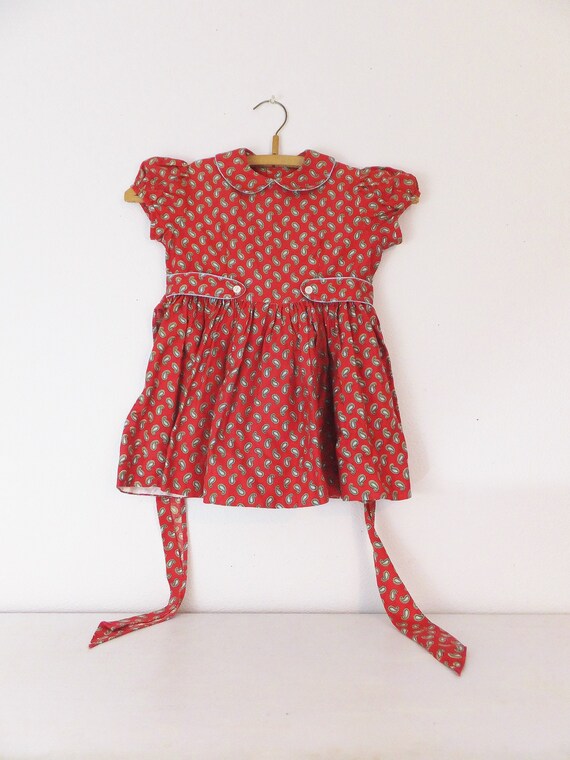 Sleeveless Size 2T Dimples Brand Dress Vintage Red Velvet Dress with Hearts and Flowers Toddler Girls Red Velvet Dress Size 3T