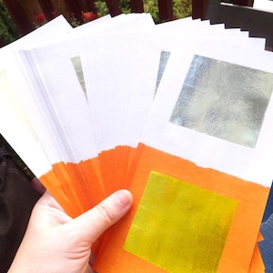 Asian Joss Paper: Orange, Gold & Silver Scrapbook Ephemera (90+ Sheets, 8.25x4&quot;)