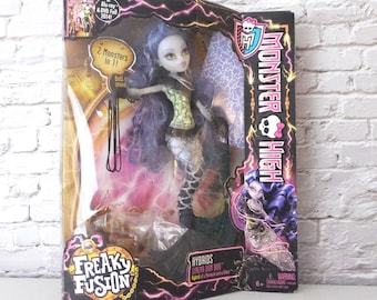 Sirena Von Boo Monster High Doll w/ Original Packaging Freaky Fusion Hybrid of Ghost & Mermaid Doll Lavender Black Silver Fashion Doll OOAK