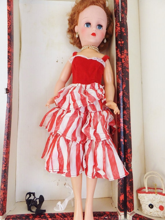 strak diagonaal ketting Vintage 1950's 19 Tiener Pop w / Doll Case Doll met - Etsy België
