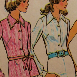 Brady Bunch Top Vtg McCall's Blouse Pattern 70's Top Pattern 3550 Pullover Blouse Casual Semi Fitted Blouse Womens Size 12 Bust 34 Medium imagem 4