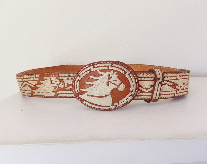 Mexican Cowboy Belt Leather Belt Thick Leather 1 5/8 Wide Belt