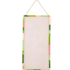 Pink & Green Mesh Pin Display, Boho Earring Holder