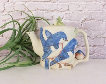 Takahashi Teapot with Blue Birds Hand Painted Porcelain Tea Pot Decorative Teapot Gift for Tea Lover Vintage Takahashi Made in Japan Tea Pot