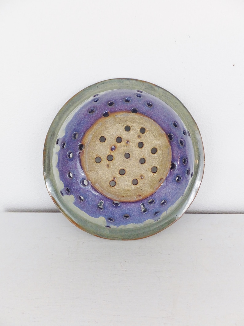 Stoneware Ceramic Colander Green & Blue Drip Glaze Decorative Etsy