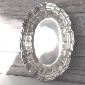 Vintage Reed & Barton Silverplated Serving Dish, Chippendale Pattern Oval Bowl