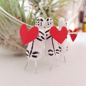 Lover's Gift Heart Mini Dia de los Muertos Figurine Mexican Inspired Skeletons Mini Muertos Tiny Skeletons Love Decor Worry Doll Valentines image 2