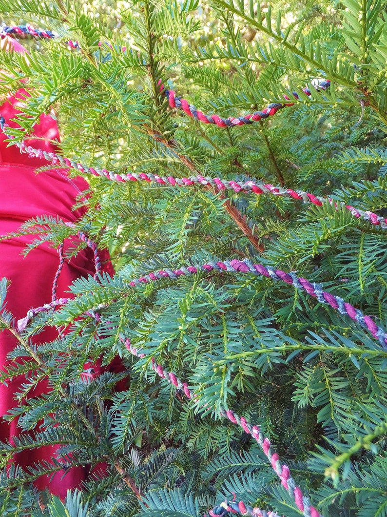 Red &amp; White Rope Garland Rustic Candy Cane Christmas Tree | Etsy