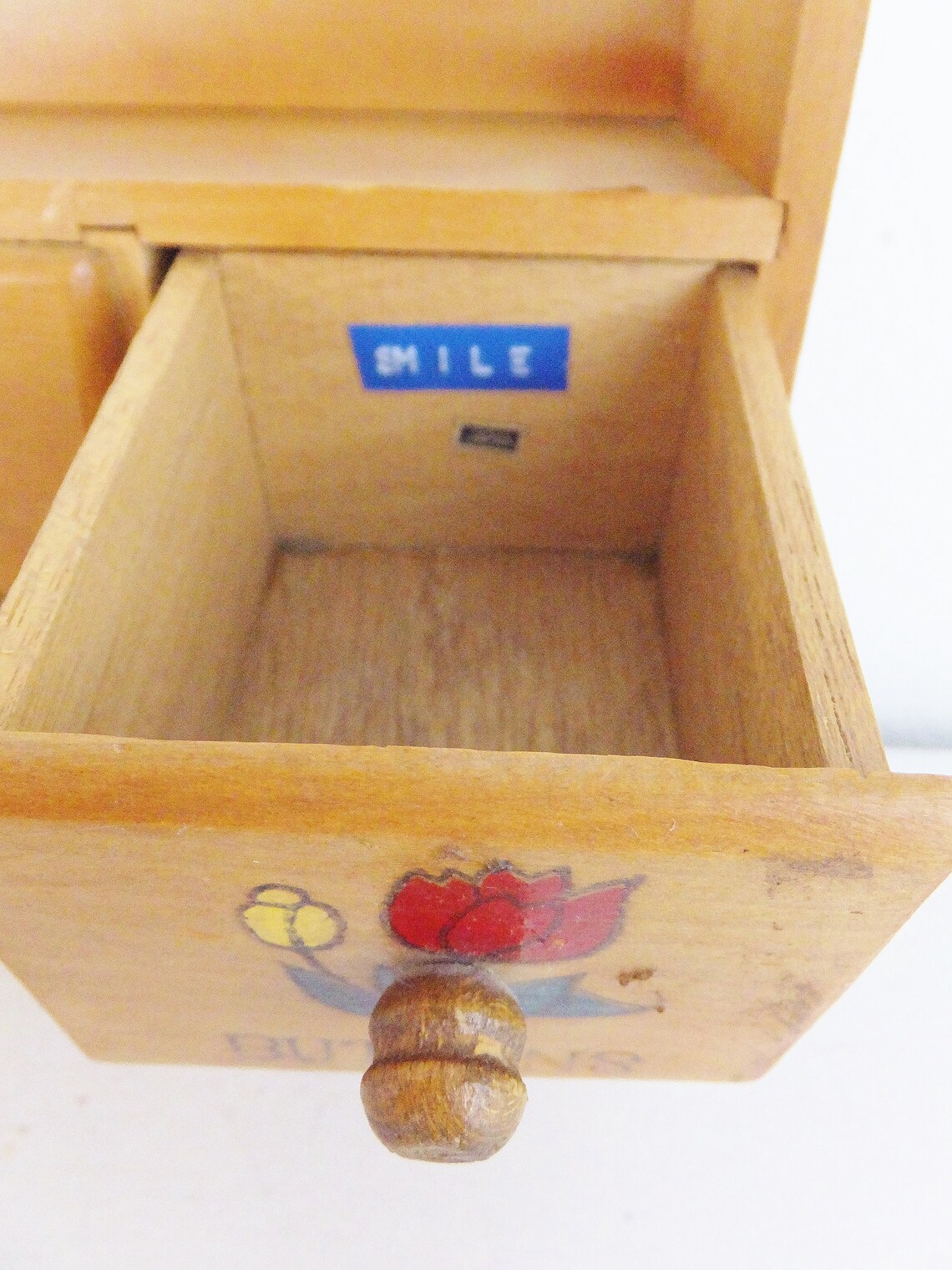 Sewing Box with Drawers Vintage Sewing Notions Folk Etsy