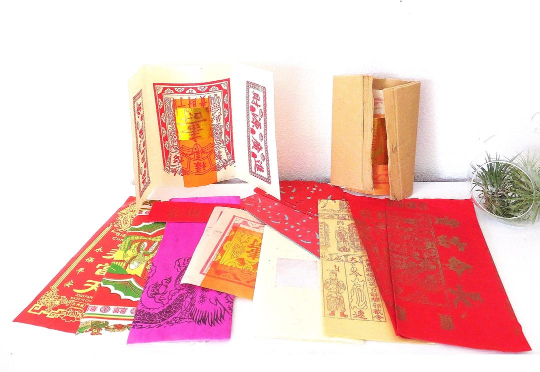 Chinese Joss Paper Assortment: Colorful Asian Ritual Ephemera - Etsy
