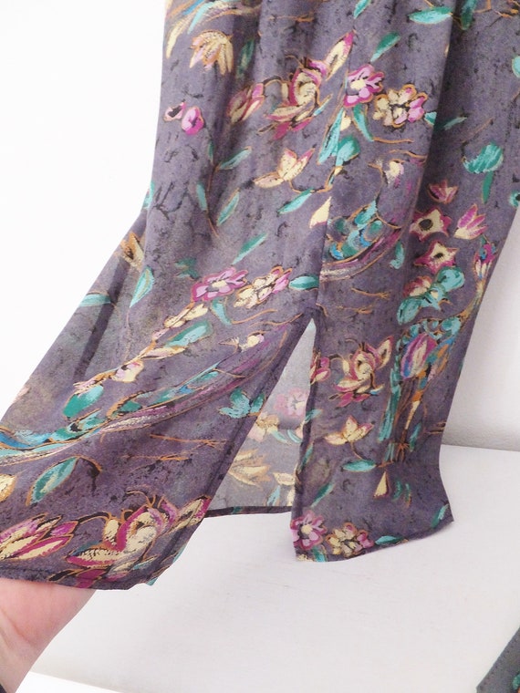 Vintage 1980's Dress April Rain Sheer Floral Dres… - image 5