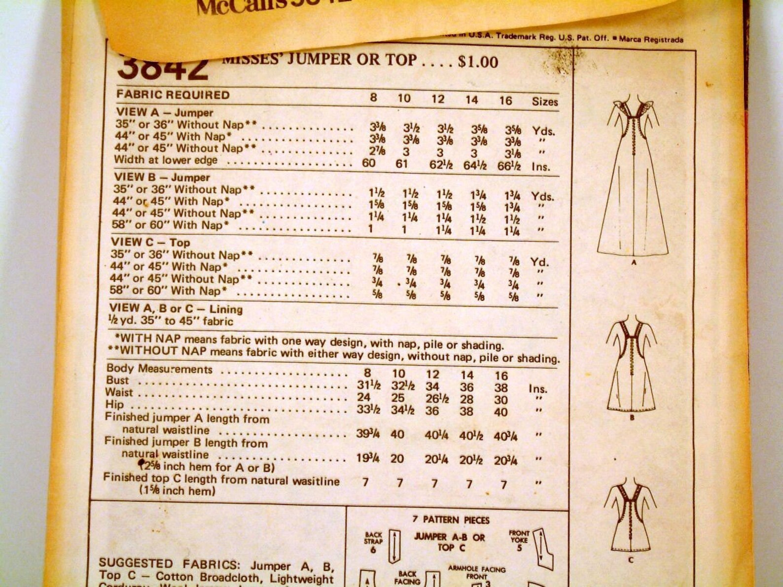 Vintage 1970s Jumper Pattern Top Pattern Mccalls 3842 Women | Etsy