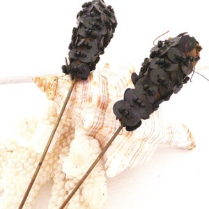 Antique Beaded & Sequined Hat Pins • Victorian Costume Props • Steampunk Accessories image 1