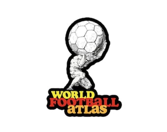Pegatina de 4" del Atlas Mundial de Fútbol