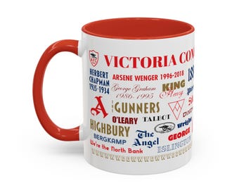 Taza de café del Arsenal FC - Taza para aficionados de los Gunners / Colores oficiales del club