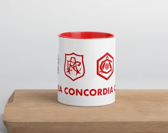 Taza de aficionado del Arsenal FC con insignias históricas