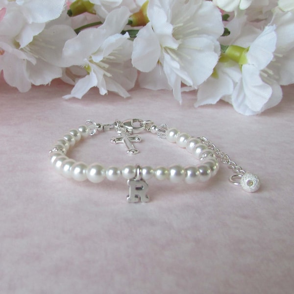 Initial Baptism Bracelet Baby to Bride® poem Christening Gift Baby Girl Baptism to Bride