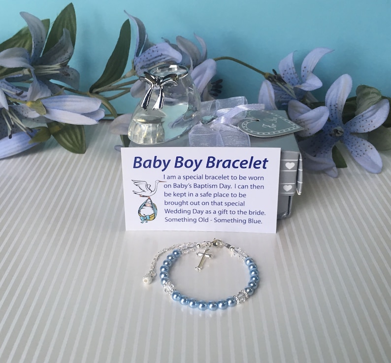 Christening Bracelet Baby Boy Baptism Bracelet Baby to Bride® Etsy