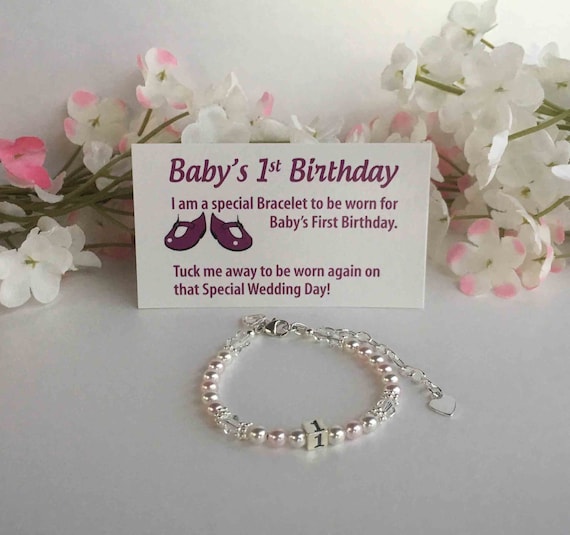 Baby s 1st Birthday Bracelet Baby to Bride Poem Keepsake Etsy