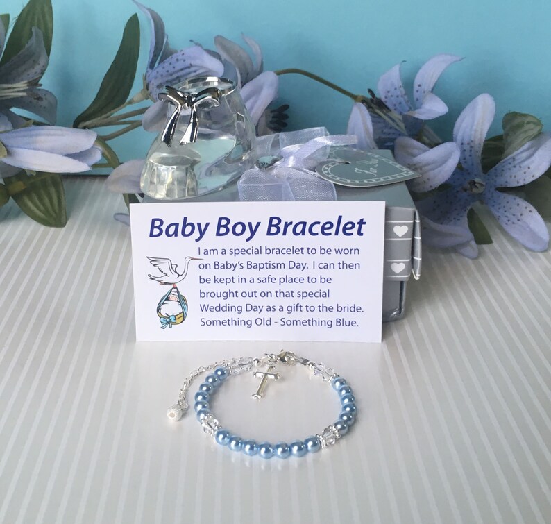 Christening Bracelet Baby Boy Baptism Bracelet Baby to Bride® Etsy