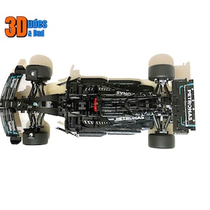 Wall Mount Bracket (horizontal) for LEGO Technic Mercedes AMG W14 F1 car (set 42171) - 3D printed plastic