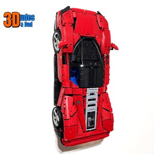 Wall Mount Bracket for LEGO Technic Ferrari Daytona SP3 (set 42143) - 3D Printed Plastic Hook