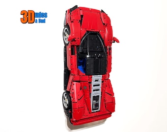 Wall Mount Bracket for LEGO Technic Ferrari Daytona SP3 (set 42143) | Bespoke 3D Printed Black Plastic Display Hook