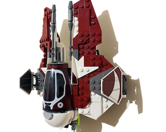 レゴ スター・ウォーズ アソーカのジェダイ・インターセプター（セット番号75401）用壁掛けブラケット | 特注3Dプリント ホワイトプラスチック製ディスプレイフック