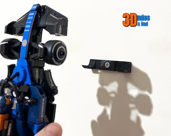 Wall Mount Bracket for LEGO Speed Champions Cars | Bespoke 3D Printed Black Plastic Display Hooks