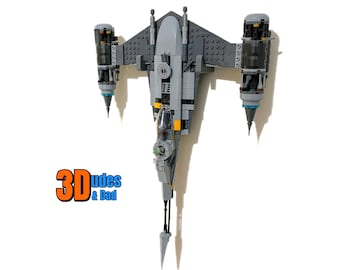 Wall Mount Bracket for LEGO Star Wars The Mandalorian’s N1 Starfighter (set 75325) | Bespoke 3D Printed Grey Plastic Display Hook