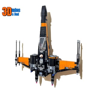 Wall Mount Bracket for LEGO Star Wars Poe Dameron&#39;s X-Wing Starfighter (set 75102) - 3D printed
