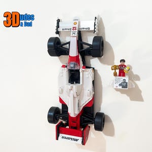 Wall Mount Bracket for LEGO Icons McLaren MP4/4  (set 10330) | Bespoke 3D Printed Black Plastic Display Hook