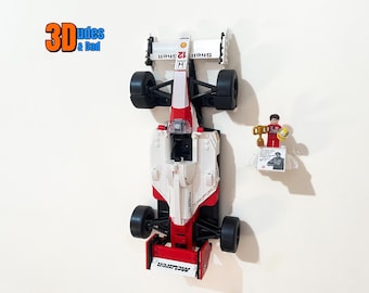 Wall Mount Bracket for LEGO Icons McLaren MP4/4  (set 10330) | Bespoke 3D Printed Black Plastic Display Hook