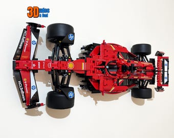 Wall Mount Bracket (horizontal) for LEGO Technic Ferrari SF-24 F1 car (set 42207) | Bespoke 3D Printed Black Plastic Display Hook