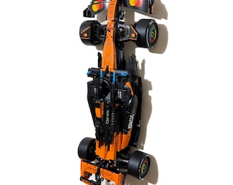 Soporte de pared para coche de Fórmula 1 LEGO Technic McLaren MCL39 (set 42223) / Gancho de exhibición de plástico negro impreso en 3D a medida