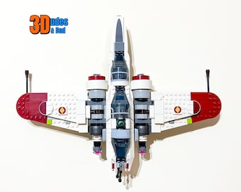 Suporte de parede para LEGO Star Wars ARC-170 Starfighter (conjunto 75402) | Gancho de exibição personalizado em plástico cinza impresso em 3D